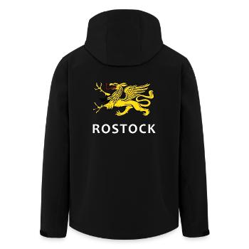 Rostock - Stolz auf der Brust - Recycelte Männer Softshell-Jacke von Stanley/Stella - Schwarz - Hinten - AI Model Male 185 light (185cm)