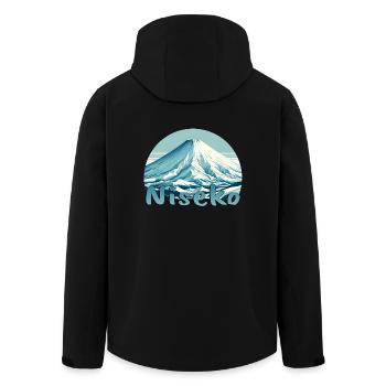 Niseko Japon : Paysage hivernal du mont Yotei - Veste softshell homme en polyester recyclé Stanley/Stella - noir - Dos - AI Model Male 185 light (185cm)