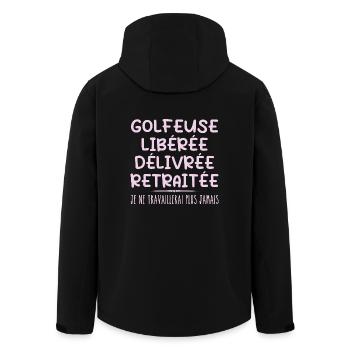 Golfer feiert Ruhestand mit Humor Geschenk - Recycelte Männer Softshell-Jacke von Stanley/Stella - Schwarz - Hinten - AI Model Male 185 light (185cm)
