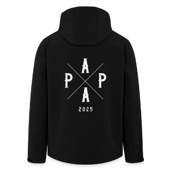 Papa 2025 - Recycelte Männer Softshell-Jacke von Stanley/Stella - Schwarz - Hinten - AI Model Male 185 light (185cm)