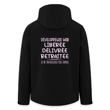 Webentwickler feiert seinen Ruhestand mit Humor - Recycelte Männer Softshell-Jacke von Stanley/Stella - Schwarz - Hinten - AI Model Male 185 light (185cm)