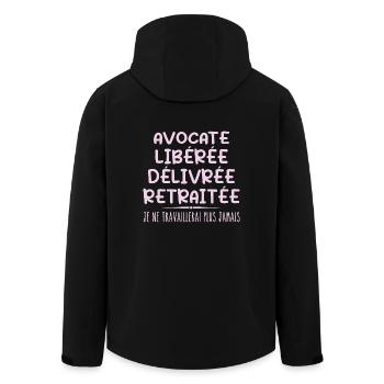 Avocate célèbre sa retraite avec humour cadeau - Veste softshell homme en polyester recyclé Stanley/Stella - noir - Dos - AI Model Male 185 light (185cm)