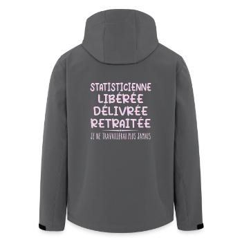 Statistician celebrates her retirement with humour - Men’s Recycled Softshell Jacket by Stanley/Stella - anthracite - Back - AI Model Male 185 light (185cm)