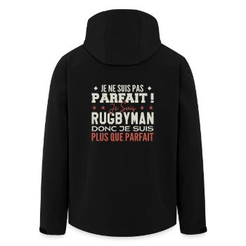 Un Rugbyman, le Métier de Rêve Mis à l’Honneur - Veste softshell homme en polyester recyclé Stanley/Stella - noir - Dos - AI Model Male 185 light (185cm)