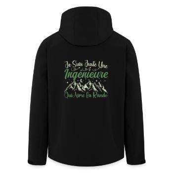 Ingénieure aventurier passionnée de Randonnée - Veste softshell homme en polyester recyclé Stanley/Stella - noir - Dos - AI Model Male 185 light (185cm)