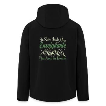Enseignante aventurier passionnée de Randonnée - Veste softshell homme en polyester recyclé Stanley/Stella - noir - Dos - AI Model Male 185 light (185cm)