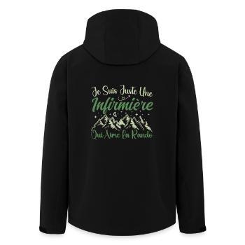 Infirmière aventurier passionnée de Randonnée - Veste softshell homme en polyester recyclé Stanley/Stella - noir - Dos - AI Model Male 185 light (185cm)