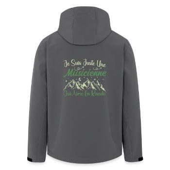 Musicienne aventurier passionnée de Randonnée - Veste softshell homme en polyester recyclé Stanley/Stella - noir - Dos - AI Model Male 185 light (185cm)