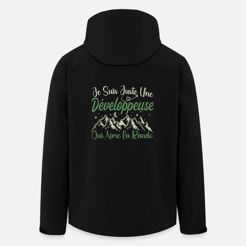 Développeuse aventurier passionnée de Randonnée - Veste softshell homme en polyester recyclé Stanley/Stella - noir