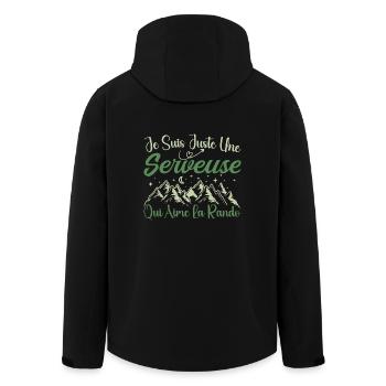 Serveuse aventurier passionnée de Randonnée cadeau - Veste softshell homme en polyester recyclé Stanley/Stella - noir - Dos - AI Model Male 185 light (185cm)