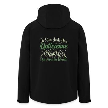 Opticienne aventurier passionnée de Randonnée - Veste softshell homme en polyester recyclé Stanley/Stella - noir - Dos - AI Model Male 185 light (185cm)