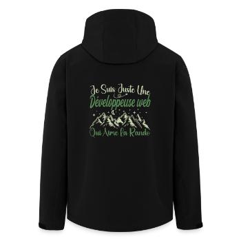 Développeuse web aventurier passionnée de Randonné - Veste softshell homme en polyester recyclé Stanley/Stella - noir - Dos - AI Model Male 185 light (185cm)