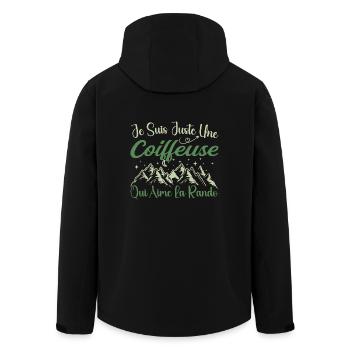 Coiffeuse aventurier passionnée de Randonnée cadea - Veste softshell homme en polyester recyclé Stanley/Stella - noir - Dos - AI Model Male 185 light (185cm)