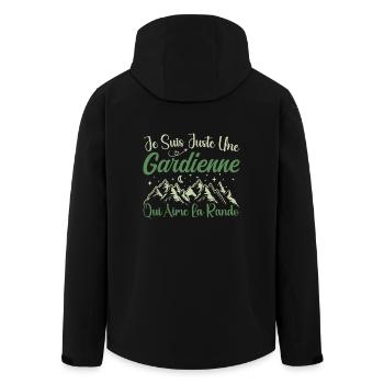Gardienne aventurier passionnée de Randonnée - Veste softshell homme en polyester recyclé Stanley/Stella - noir - Dos - AI Model Male 185 light (185cm)