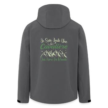 Cavalière aventurier passionnée de Randonnée cadea - Veste softshell homme en polyester recyclé Stanley/Stella - noir - Dos - AI Model Male 185 light (185cm)