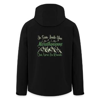 Marathonienne aventurier passionnée de Randonnée - Veste softshell homme en polyester recyclé Stanley/Stella - noir - Dos - AI Model Male 185 light (185cm)