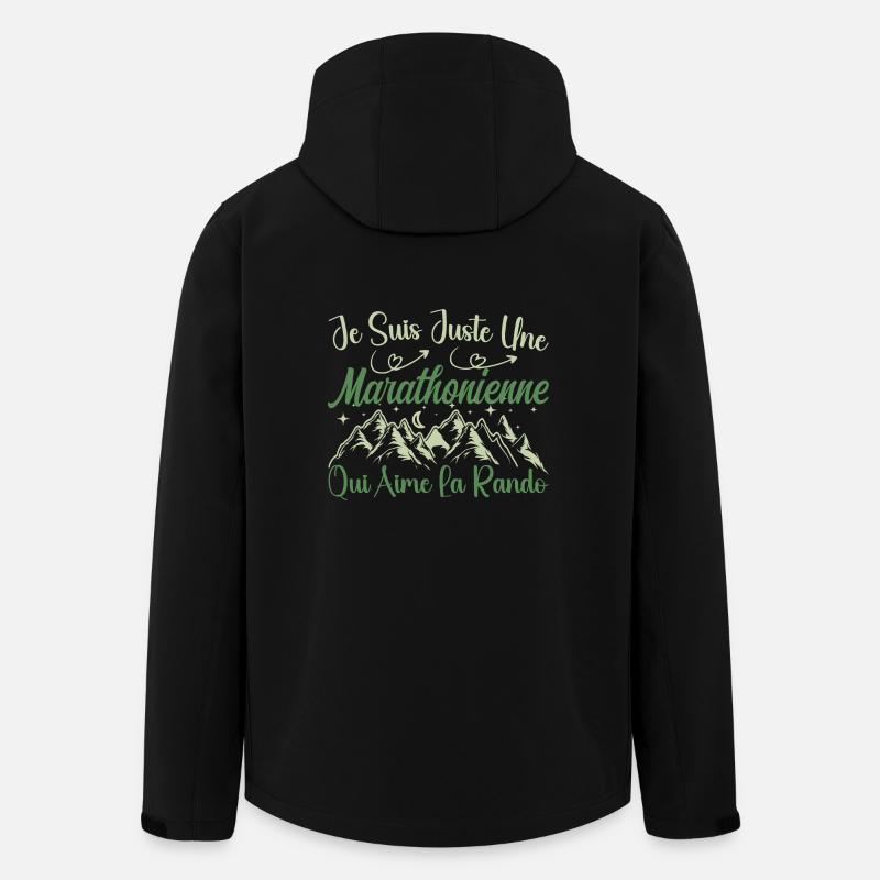 Marathonienne aventurier passionnée de Randonnée - Veste softshell homme en polyester recyclé Stanley/Stella - noir