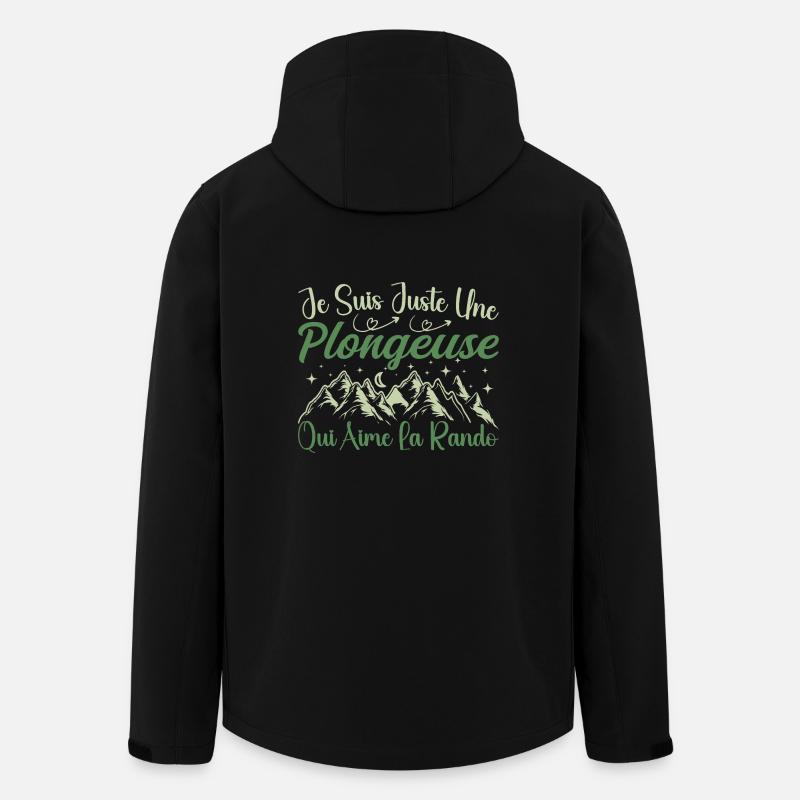 Plongeuse aventurier passionnée de Randonnée - Veste softshell homme en polyester recyclé Stanley/Stella - noir