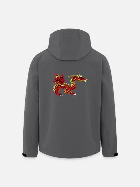 Dragon from autumn leaves - Men’s Recycled Softshell Jacket by Stanley/Stella - black