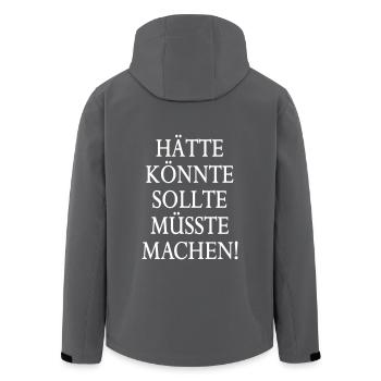 Lustige witzige Sprüche Spruch Arbeit lustig hätte - Recycelte Männer Softshell-Jacke von Stanley/Stella - Schwarz - Hinten - AI Model Male 185 light (185cm)
