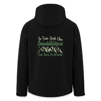 Snowboardeuse aventurier passionnée de Randonnée - Veste softshell homme en polyester recyclé Stanley/Stella - noir - Dos - AI Model Male 185 light (185cm)