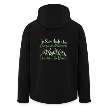 Chargée de recrutement aventurier passionnée Rando - Veste softshell homme en polyester recyclé Stanley/Stella - noir - Dos - AI Model Male 185 light (185cm)