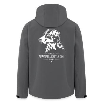 Appenzell Cattle Dog Dad Dogs Wilsigns - Men’s Recycled Softshell Jacket by Stanley/Stella - black - Back - AI Model Male 185 light (185cm)