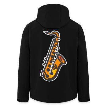 Graphisme pour saxophone - Veste softshell homme en polyester recyclé Stanley/Stella - noir - Dos - AI Model Male 185 light (185cm)