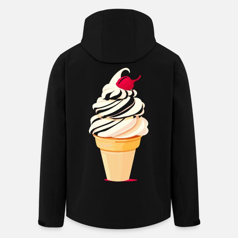 Eiscreme Tüte Grafik - Men’s Recycled Softshell Jacket by Stanley/Stella - black