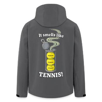 Tennis Shirt Hoodie Balldose - Recycelte Männer Softshell-Jacke von Stanley/Stella - Anthrazit - Hinten - AI Model Male 185 light (185cm)