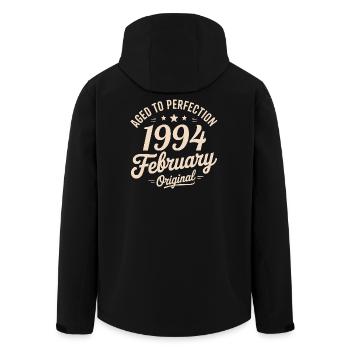 Février 1994 – Februar 1994 - Recycelte Männer Softshell-Jacke von Stanley/Stella - Schwarz - Hinten - AI Model Male 185 light (185cm)