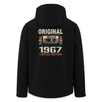März 1967 Vintage März 1967 - Recycelte Männer Softshell-Jacke von Stanley/Stella - Schwarz - Hinten - AI Model Male 185 light (185cm)