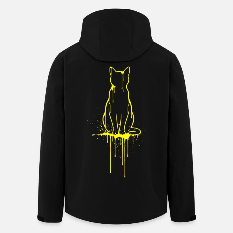 Katzen Silhouette Gold Optik  - Recycelte Männer Softshell-Jacke von Stanley/Stella - Schwarz