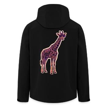 Coole Giraffe Sonnenbrille - Recycelte Männer Softshell-Jacke von Stanley/Stella - Schwarz - Hinten - AI Model Male 185 light (185cm)