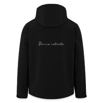RETRAITE. BONNE RETRAITE. JOYEUSE RETRAITE - Veste softshell homme en polyester recyclé Stanley/Stella - noir - Dos - AI Model Male 185 light (185cm)