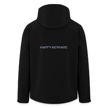 RETRAITE. BONNE RETRAITE. JOYEUSE RETRAITE - Veste softshell homme en polyester recyclé Stanley/Stella - noir - Dos - AI Model Male 185 light (185cm)