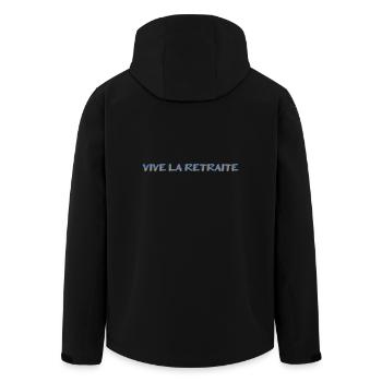 PAPY. FÊTE DES PÈRES. BONNE FÊTE PAPY. JE T'AIME. - Veste softshell homme en polyester recyclé Stanley/Stella - noir - Dos - AI Model Male 185 light (185cm)