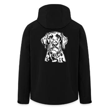 Deutsch Drahthaar Ball Balljunkie Hunde Wilsigns - Recycelte Männer Softshell-Jacke von Stanley/Stella - Schwarz - Hinten - AI Model Male 185 light (185cm)