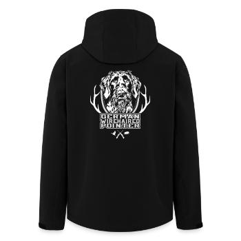 German Wirehaired Pointer Hunting Dogs Dogs Wilsigns - Men’s Recycled Softshell Jacket by Stanley/Stella - black - Back - AI Model Male 185 light (185cm)