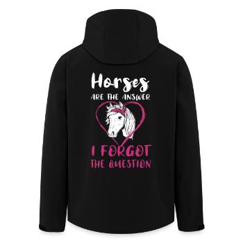 Horses Are The Answer I Forgot The Question Pferde - Recycelte Männer Softshell-Jacke von Stanley/Stella - Schwarz - Hinten - AI Model Male 185 light (185cm)