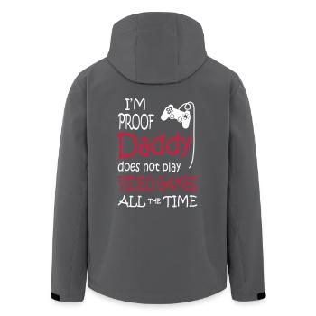 I'm Proof Daddy Does Not Play Video Games - Recycelte Männer Softshell-Jacke von Stanley/Stella - Schwarz - Hinten - AI Model Male 185 light (185cm)