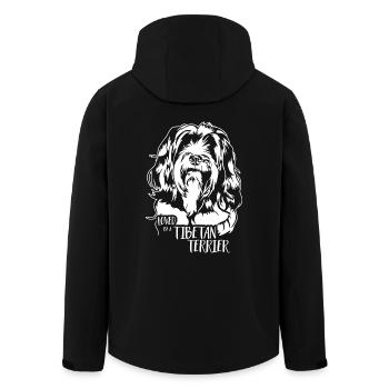 Loved by a Tibetan Terrier Saying Dogs Wilsigns - Men’s Recycled Softshell Jacket by Stanley/Stella - black - Back - AI Model Male 185 light (185cm)