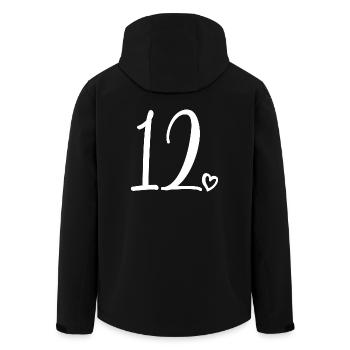 12th Birthday Girls 12 Years Old Cute Number 12 - Men’s Recycled Softshell Jacket by Stanley/Stella - black - Back - AI Model Male 185 light (185cm)
