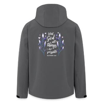 Religious Quote Christian Gift - Men’s Recycled Softshell Jacket by Stanley/Stella - black - Back - AI Model Male 185 light (185cm)