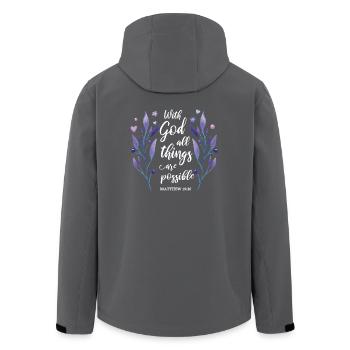 Citation religieuse Cadeau de verset biblique chrétien - Veste softshell homme en polyester recyclé Stanley/Stella - noir - Dos - AI Model Male 185 light (185cm)