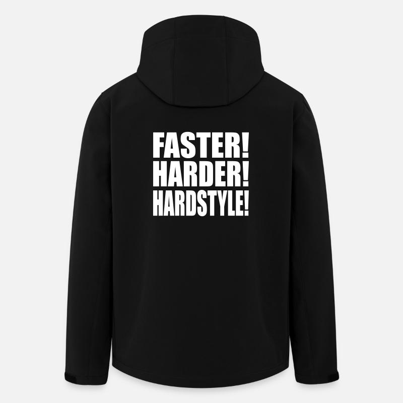 Faster Harder Hardstyle - Veste softshell homme en polyester recyclé Stanley/Stella - noir