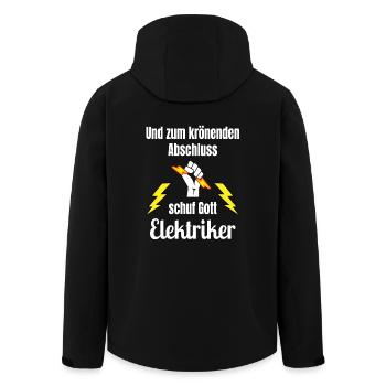 Elektriker - Zum krönenden Abschluss - Recycelte Männer Softshell-Jacke von Stanley/Stella - Schwarz - Hinten - AI Model Male 185 light (185cm)