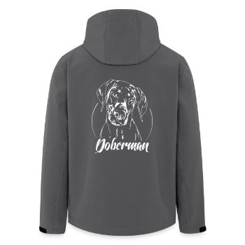 DOBERMAN Pinscher Dog Portrait Dogs Wilsigns - Men’s Recycled Softshell Jacket by Stanley/Stella - black - Back - AI Model Male 185 light (185cm)