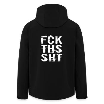 FCK THS SHT - Men’s Recycled Softshell Jacket by Stanley/Stella - black - Back - AI Model Male 185 light (185cm)