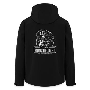 MÜNSTIFIZIERT Kleiner Münsterländer Hunde Wilsigns - Recycelte Männer Softshell-Jacke von Stanley/Stella - Schwarz - Hinten - AI Model Male 185 light (185cm)